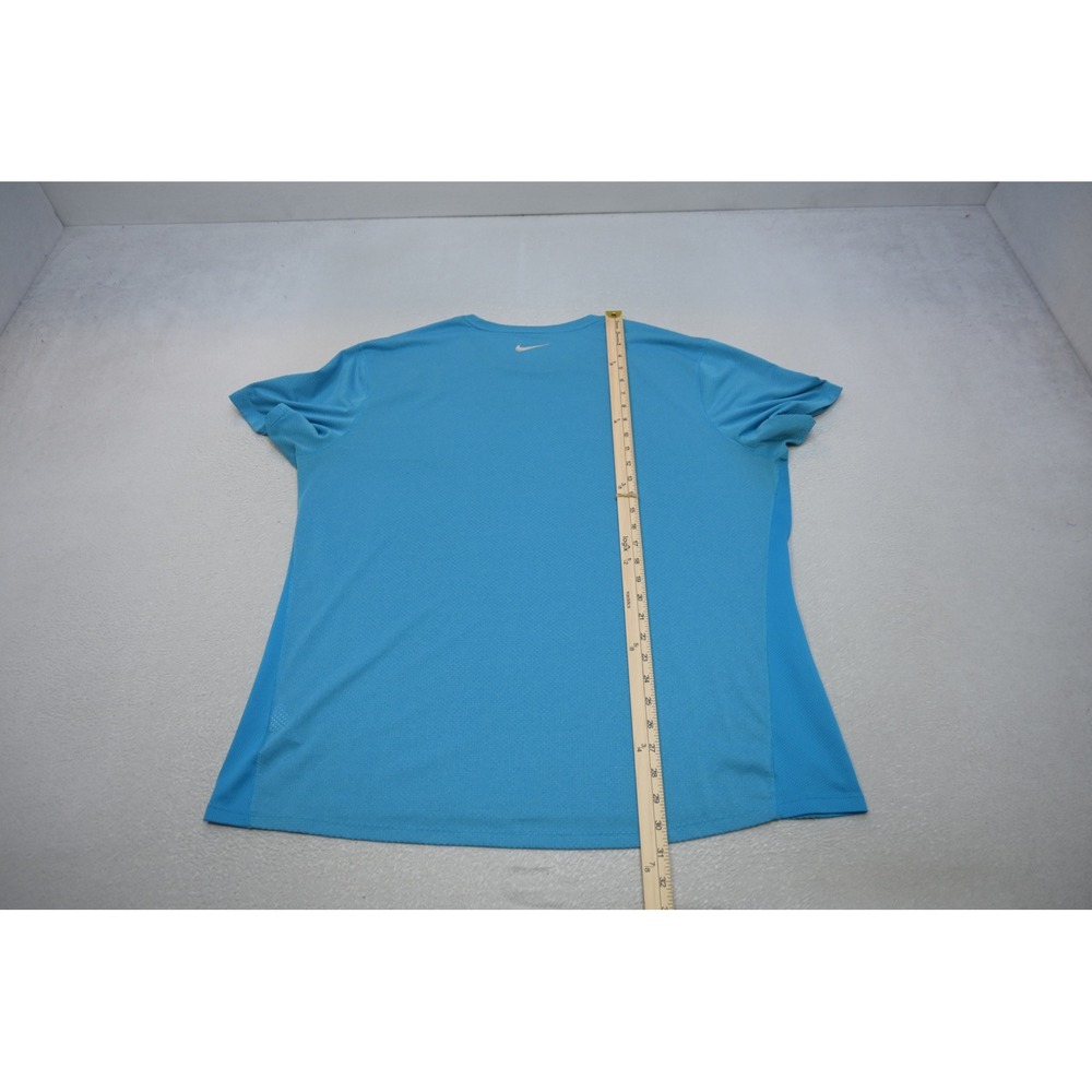 Nike Running Gym Shirt Mens XXL Blue Dri-FIT Short Sleeve Mesh Reflective EUC - Picture 11 of 11